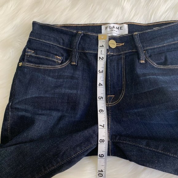 Frame Women's Le Skinny de Jeanne Skinny Jeans Dame Wash Denim LSJ899 Blue Sz 25 - Picture 7 of 10